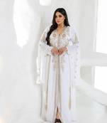 SALE Luxury Bedded Crystal Work Moroccan Dubai Kaftans Wedding Bridesmaid Dress
