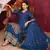 Blue colour chinnon silk heavy embroidery work fully  salwar suit