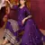 Purple colour chinnon silk heavy embroidery work fully  salwar suit
