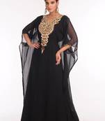 Black embroidered georgette islamic kaftan