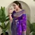 Purple Paithani Silk blend Meenakari Weaving Saree 