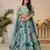Sky Blue Patchwork and motif Banarasi silk Lehenga Lehenga with Unstiched Blouse