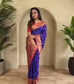 Royal Purple Paithani Silk blend Saree