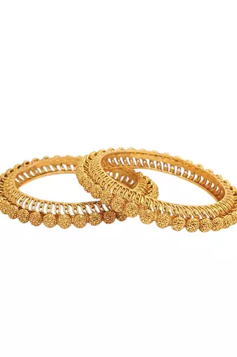  set of 2 traditional gold-plated bangle set