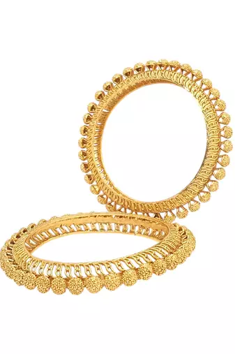  set of 2 traditional gold-plated bangle set