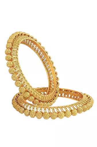  set of 2 traditional gold-plated bangle set