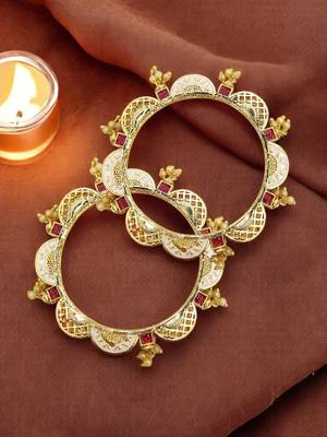  set of 2 jaipuri style meenakari bangle set 1
