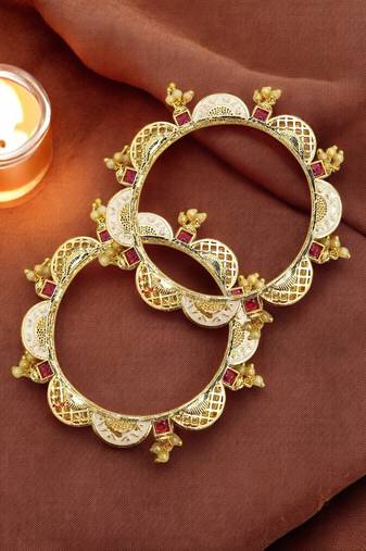  set of 2 jaipuri style meenakari bangle set
