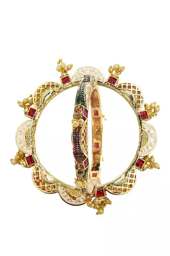  set of 2 jaipuri style meenakari bangle set