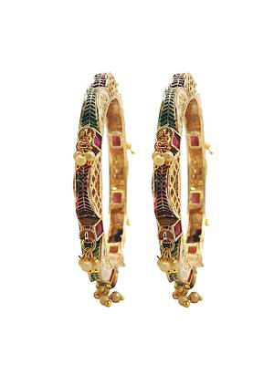  set of 2 jaipuri style meenakari bangle set 4