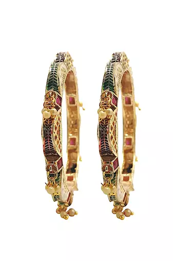  set of 2 jaipuri style meenakari bangle set