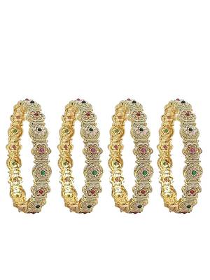  set of 4 gold-plated traditional meenakari bangles 2