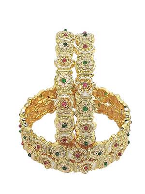  set of 4 gold-plated traditional meenakari bangles 4