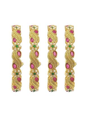  set of 4 gold plated paisley bangle set 2