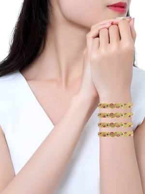  set of 4 gold plated paisley bangle set 5