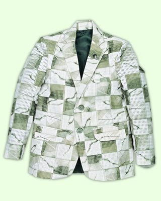 Boys lycra blend full sleeves abstract printed blazer 1