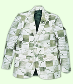 Boys lycra blend full sleeves abstract printed blazer