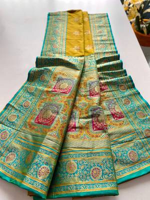 Olive Rich Banarasi Silk blend Saree 4