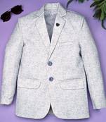 Boys lycra blend full sleeves heathered printed blazer