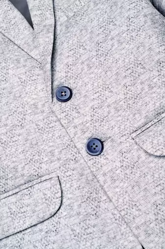 Boys lycra blend full sleeves heathered printed blazer