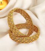  set of 2 gold plated filigree design bangle set