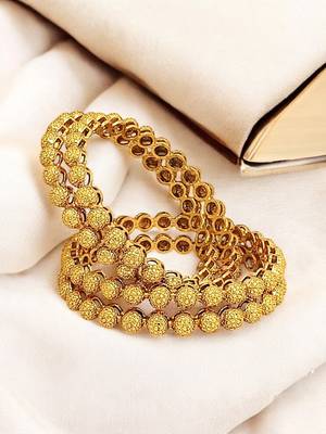  set of 4 gold plated ball design bangle set 1