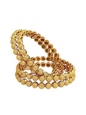  set of 4 gold plated ball design bangle set 2