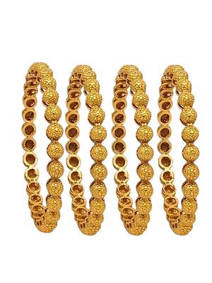  set of 4 gold plated ball design bangle set 3