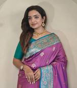 Light Plum Rich Banarasi Silk blend Saree
