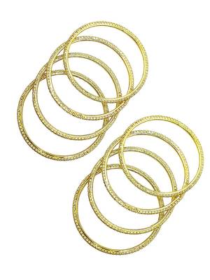  gold plated cubic zirconia studded bnagle set 4