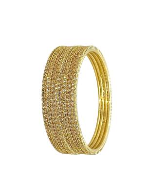  gold plated cubic zirconia studded bnagle set 5
