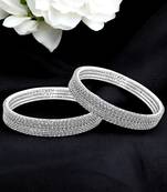  silver plated cubic zirconia studded bangle set