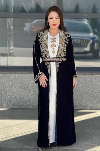  black Moroccan Dubai Kaftans Farasha Abaya Dress Very Fancy Long Gown 
