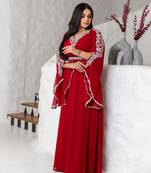  red Moroccan Dubai Kaftans Farasha Abaya Dress Very Fancy Long Gown 