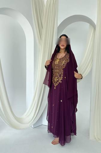  wine Moroccan Dubai Kaftans Farasha Abaya Dress Very Fancy Long Gown