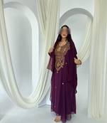  wine Moroccan Dubai Kaftans Farasha Abaya Dress Very Fancy Long Gown
