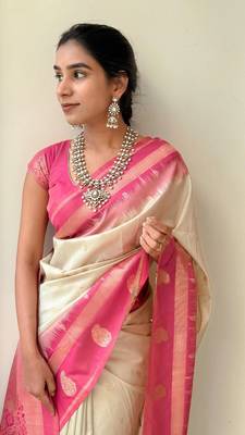 Multy Color silk blend saree with blouse piece 1