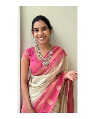 Multy Color silk blend saree with blouse piece 2