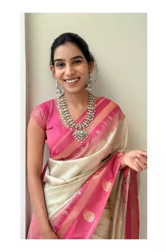 Multy Color silk blend saree with blouse piece