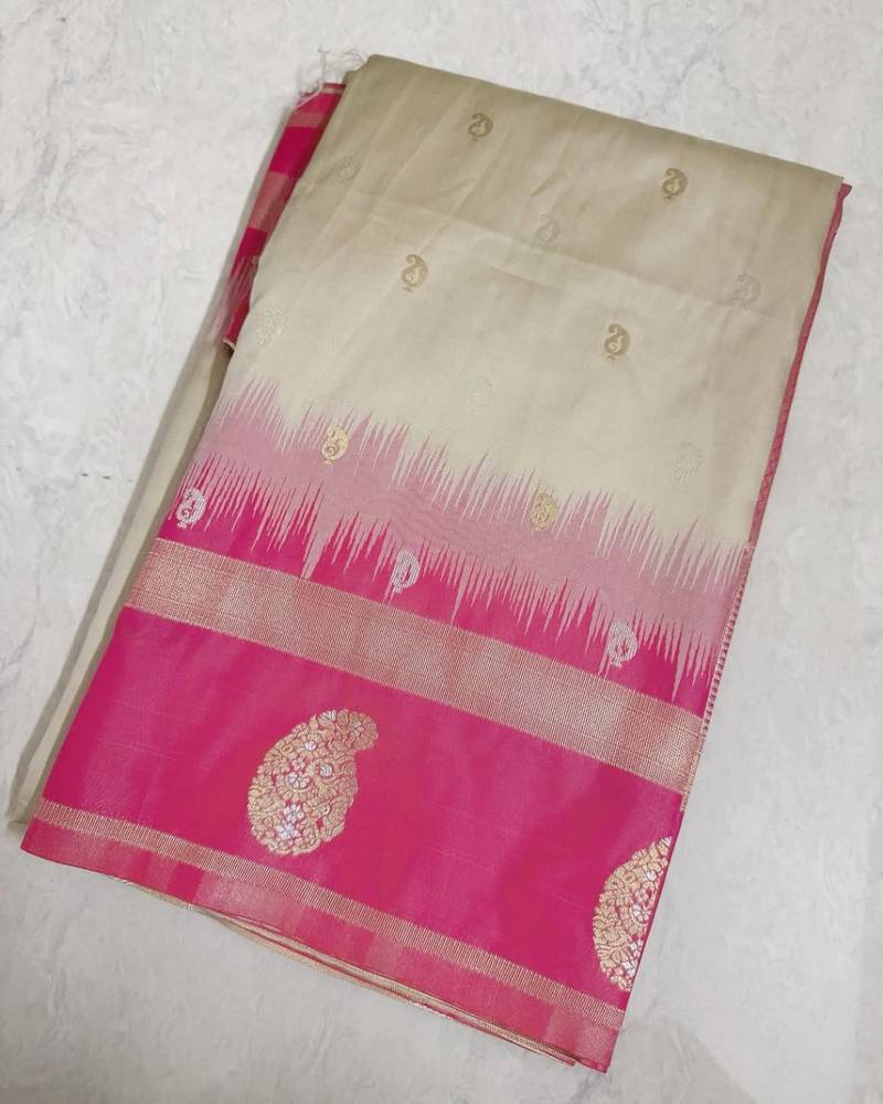 Multy Color silk blend saree with blouse piece