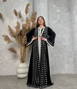  black Crystal Work Moroccan Dubai Kaftans Wedding Bridesmaid Dress