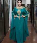 Light Blue Moroccan Dubai Kaftans Farasha Abaya Dress Very Fancy Long Gown