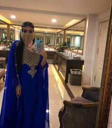 Royal Blue  Wedding Moroccan Dubai Kaftan Arabic Abaya Dress Very Fancy Long Gown