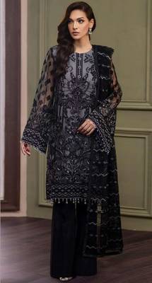 Mauve heavy organza with embroidery and khatli salwar suit 1