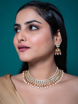 Kundan polki choker necklace set 1