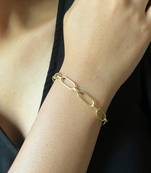 Paper clip chain bracelet - gold plated