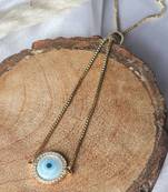Round evil eye bracelet - gold plated