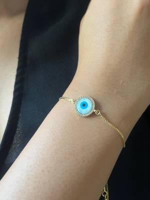 Round evil eye bracelet - gold plated 2
