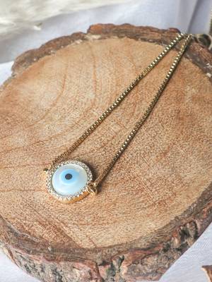 Round evil eye bracelet - gold plated 3