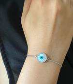 Round evil eye bracelet - silver plated